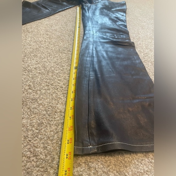 Ralph Lauren Purple Label Vintage Leather Flare Pants Lace Up Tie Front Runway 6 - Picture 6 of 14